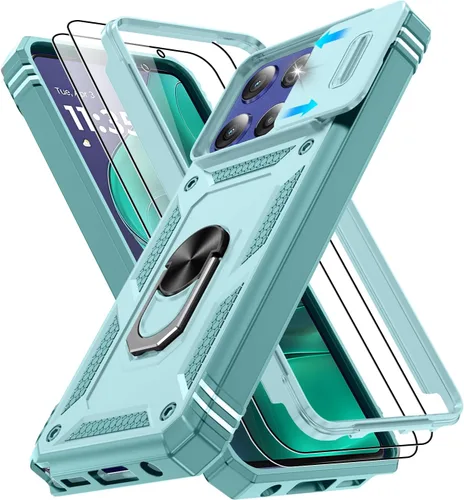 Vista 311 de Gritup Funda para Google Pixel 6 con cubierta deslizante para cámara y protector de pantalla (2 unidades), soporte de anillo giratorio 360°, funda