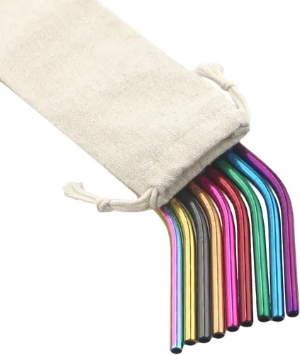 Vista 7 de Gugrida Pajitas de metal de acero inoxidable de 8.5 pulgadas, reutilizables, juego de 3 popotes – Cepillo de limpieza de color ultra largo