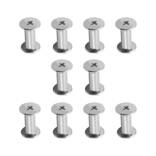 Vista 14 de 25 juegos de pernos de tornillo aptos para orificios de 3/16 pulgadas (0.197 in) de diámetro, hebilla de cinturón hembra M5x6mm, pernos