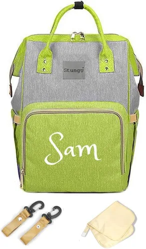 Vista 14 de Bolso de pañales grande personalizado Mochila de monograma de bolsa de pañales personalizada