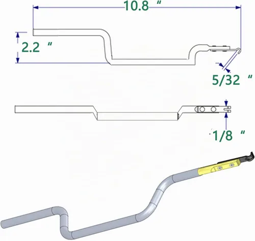 Vista 3 de Herramienta de tensión de ventana para balanceo espiral inclinable H 3787, engancha el equilibrio e inserta en el zapato de ventana adecuado