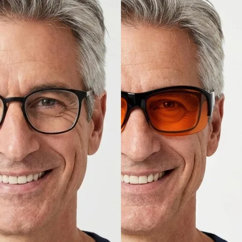 Vista 6 de Eyekepper 100% Gafas Anti-Luz Azul Fitover para Usar Sobre Gafas de Computadora con Lente Ámbar