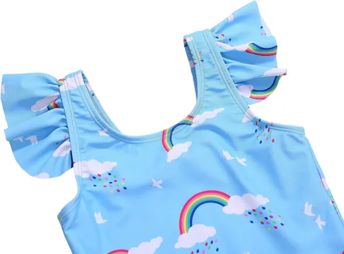 Vista 6 de LIZENS Traje de baño de una pieza para niñas, traje de baño de playa lindo