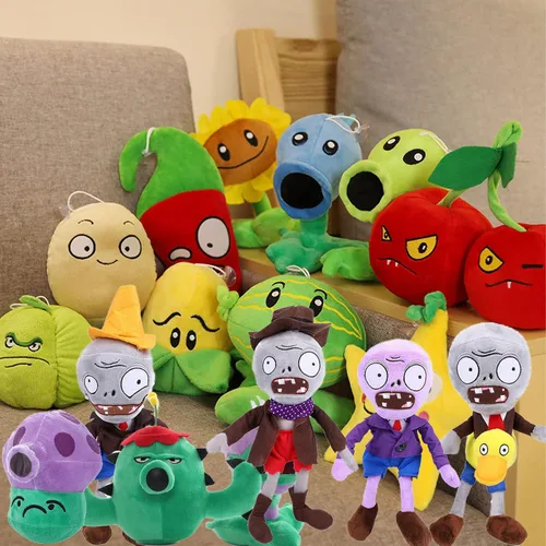 Vista 6 de JHESAO 3 piezas Plantas y Zombis PVZ Peluche Plantas Zombis Juego de juguetes de peluche, 1 2 Muñeco de peluche suave PVZ Figura de muñeca