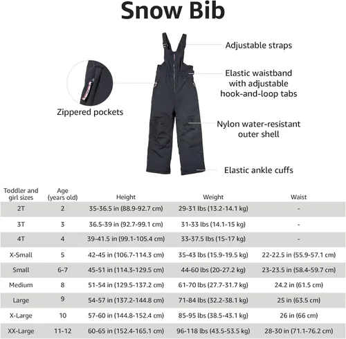 Vista 7 de Tienda Essentials - Pantalón tipo peto impermeable para niñas o niñas pequeñas, para la nieve