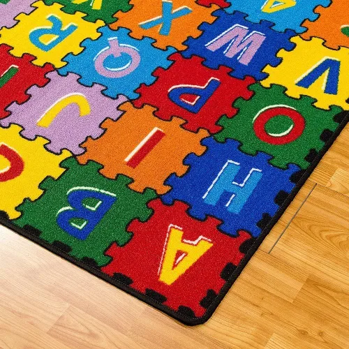 Vista 4 de iSavings - Alfombra de área para niños/habitación de bebé/guardería/aula/sala de juegos. Rompecabezas ABC (A-Z y 1-9). Educativo. Divertido.
