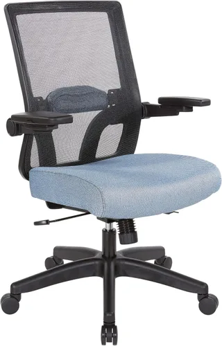 Vista 13 de Space Seating Serie 867 Silla de gerente ajustable con respaldo de malla transpirable, soporte lumbar y brazos abatibles acolchados, asiento de tela
