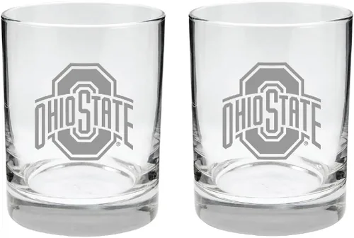 Vista 13 de Alabama - Juego de 2 vasos de cristal grabado satinado de 2 caras Marea carmesí de Alabama
