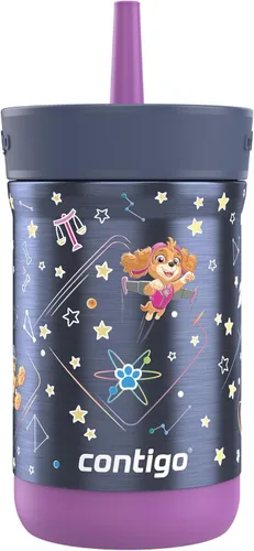 Vista 8 de Contigo Leighton - Vaso con pajita para niños con tapa a prueba de derrames, 12 onzas, Frambuesa/Azalea