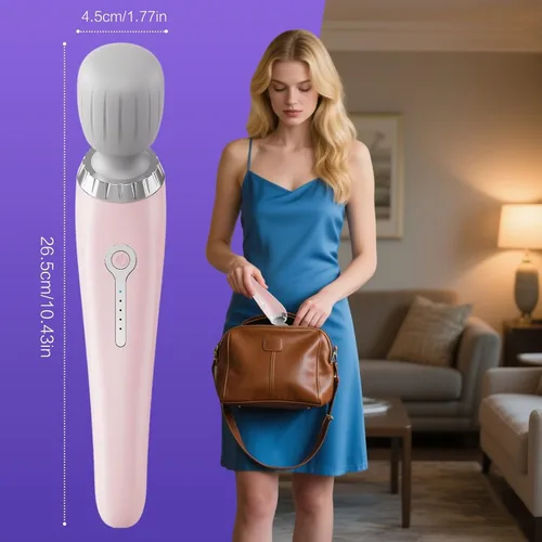 Vista 6 de Vibrador de Masaje de Mano con Vibración, Portátil de 5 Velocidades de Tejido Profundo, Potente Varita Mágica Personal Masajeador, vibrador