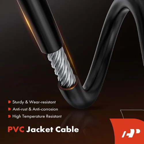 Vista 4 de A-Premium Cable de liberación del capó delantero sin mango compatible con Honda Civic 1992 1993 1994 1995, 91.1 pulgadas Compatible with Honda