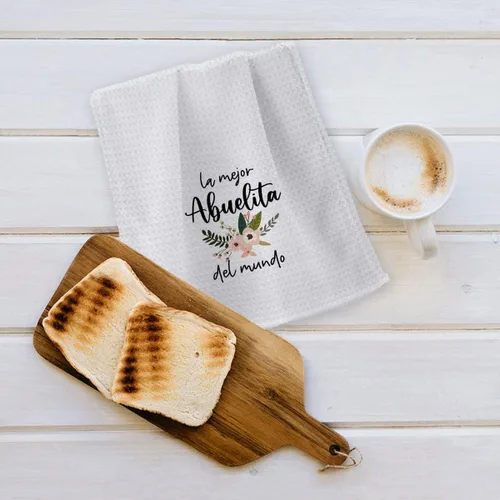 Vista 5 de OHSUL La Mejor Abuelita Del Mundo - Toallas de cocina españolas altamente absorbentes, paños de cocina, toalla de mano para la mejor abuela