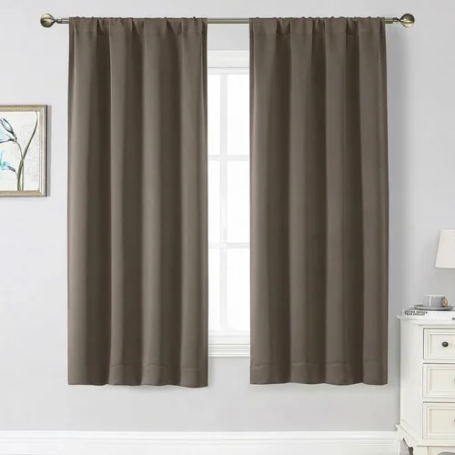 Vista 34 de Cortinas opacas para dormitorio, sala de estar, juego de 2 paneles de 54 pulgadas de largo, cortinas de oscurecimiento de habitación con aislamiento