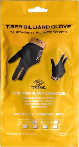 Vista 5 de TigerProducts Tiger Billiard Pool Cue Glove - for Left Hand (Right-Handed Player)