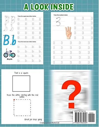 Vista 2 de Letters & Numbers Tracing and Handwriting Practice Book Letter, numbers, shapes and Lines Tracing Book, Practice and activity book For Kids
