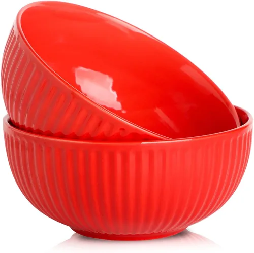 Vista 10 de HASENSE Juego de 3 cuencos pequeños de mezcla, cuencos de porcelana acanalados negros de 1.5/1/0.5 cuartos de galón para cocina, cocción, horneado