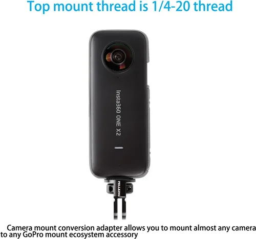 Vista 4 de PellKing Adaptador de 1/4 "con cabeza de tornillo de montaje de cámara, adaptador de conversión de trípode de aleación de aluminio CNC para Insta360
