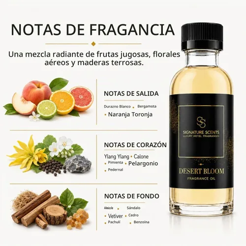 Vista 4 de Aceite difusor inspirado en perfume de lujo, flor del desierto, 4.05 fl oz (4.1 fl oz)