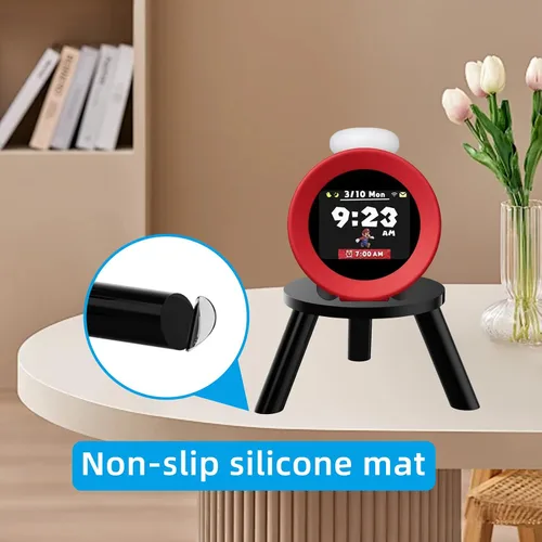 Vista 6 de Soporte de altavoz de escritorio para Echo Spot 2024, Echo Dot, Echo Glow, HomePod mini y Sonos Era 100, alarma de reloj de sonido Nintendo, soporte