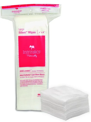 Vista 8 de Intrinsics Toallitas de Seda Pequeñas (200 unidades) – Toallitas de 2x2" de 4 capas de algodón de seda de baja absorción, sin pelusas, gasa