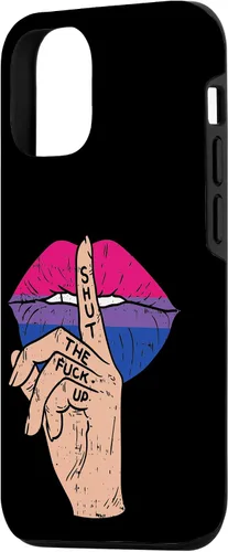 Vista 2 de iPhone 14 Bisexual Pride Stfu Lips Mouth Bi Flag Bisexualidad LGBT Estuche de regalo