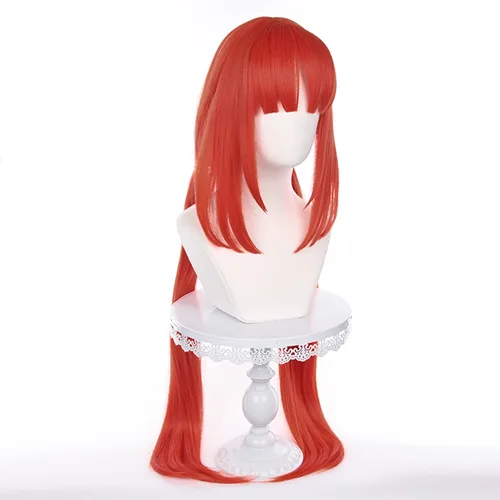 Vista 3 de Peluca de pelo sintético largo y liso de anime para Halloween, Navidad, moda diaria, cómic con y espectáculo de cosplay
