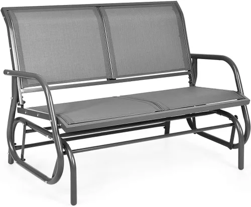 Vista 10 de Giantex Silla Planeadora Columpio de 48 Pulgadas con Amplio Espacio, Silla Planeadora de Salón Columpio para 2 Personas, Cómodo Banco de Patio