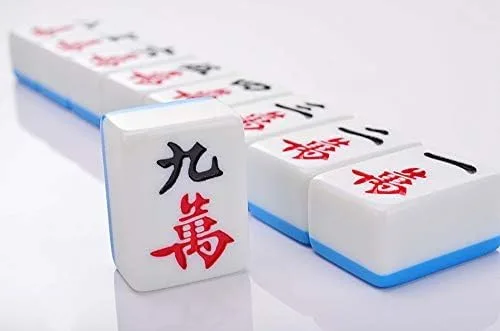 Vista 2 de Chino Guangdong X-Large Mahjong 144 Azulejos Azul Conjunto