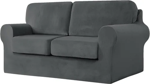 Vista 44 de Funda de sofá con fundas de cojín de asiento separadas y fundas de respaldo, fundas elásticas para sofá, fundas protectoras de terciopelo