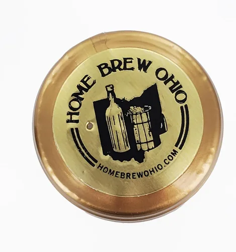 Vista 3 de Home Brew Ohio PVC dorado con logotipo Home Brew Ohio negro sobre oro Top-100