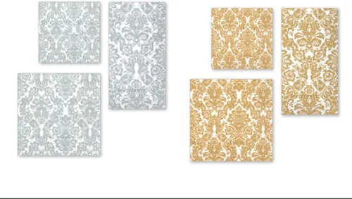 Vista 4 de Boston International C797099 IHR - Servilletas de papel para bebidas de cóctel, 5 x 5 pulgadas, Palais Blanco/Oro