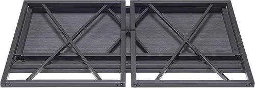 Vista 6 de Leick Home 70002-BLKNK X - Escritorio plegable para computadora, diseño moderno de espiga gris/negro mate