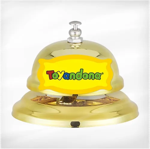 Vista 6 de TOYANDONA 1 campana de llamada dorada, campana de servicio de 3.35 pulgadas para llamar a juegos de servicio al cliente, campana de escritorio