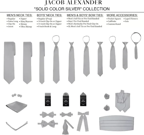 Vista 122 de Jacob Alexander Corbata regular de los hombres de color sólido
