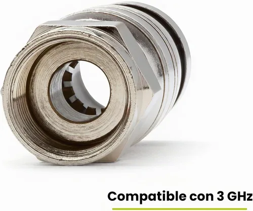 Vista 3 de trueCABLE - Conector F de compresión universal de fácil ajuste RG6 y RG6Q para cable coaxial Dual Shield (DS) Tri-Shield y Quad Shield (QS), 10