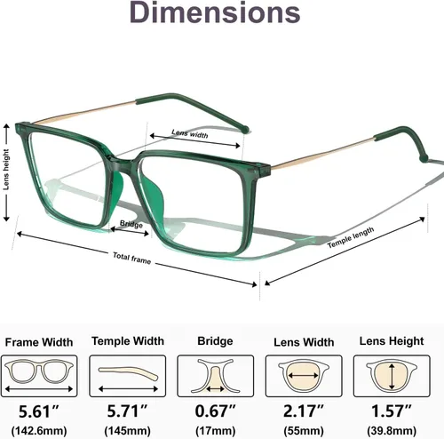 Vista 8 de VISOONE Anti-Slip Silicone Temple Tips Lightweight Frame Computer Glasses