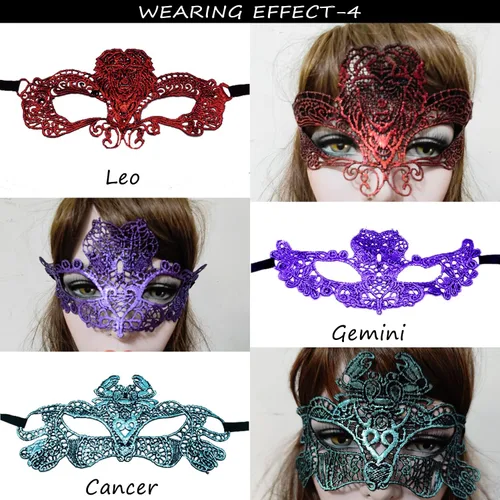 Vista 8 de 12 máscaras de encaje de constelaciones para mujer, sexy, para fiesta de baile, disfraz veneciano, 12