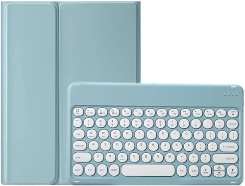 Vista 10 de Bonita funda de teclado compatible con iPad de 9ª, 8ª, 7ª generación de 10.2 pulgadas, Air 3ª generación/Pro de 10.5 pulgadas, funda de teclado rojo
