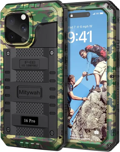 Vista 122 de Mitywah Funda impermeable para iPhone 7/iPhone 8 / iPhone SE 2020, funda de metal resistente de grado militar, protección de cuerpo completo