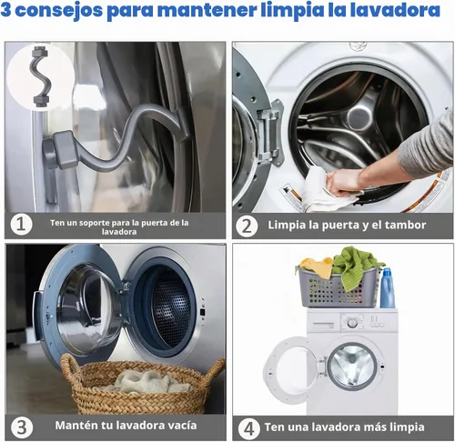 Vista 4 de Magoog Accesorio para puerta de lavadora, "más corto, ahorro de espacio", accesorio compacto para puerta de arandela de carga frontal, mantiene
