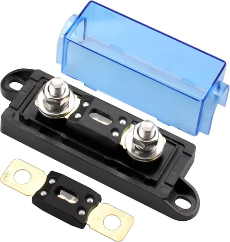 Vista 2 de Portafusibles MEGA/AMG de 1 vía 60A, fusible atornillado M8 5/16 pulgadas (paquete de 2 fusibles de 60 A + portafusibles de 1 vía)
