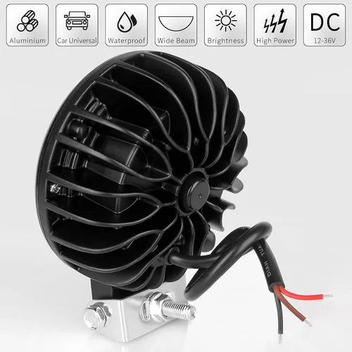 Vista 6 de Luz Antiniebla Redonda de 5 Pulgadas 30W Pods LED Blancos Haz de Inundación Para Automóvil 4x4 Todoterreno Camión 12V 24V LED Ojos de Ángel Ámbar