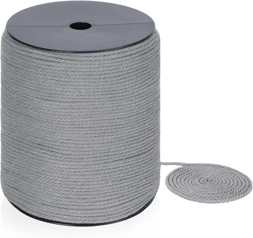 Vista 11 de Cuerda de macramé de 0.118 in x 328 yardas Cuerda de macramé 100% algodón natural 3 hebras de algodón trenzado para colgar plantas hecho a mano