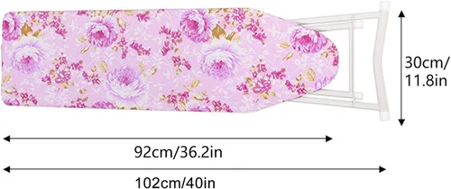 Vista 4 de Tabla de planchar de tamaño completo, tabla de planchar plegable con soporte para plancha, altura ajustable, ropa extra ancha, tablas de planchar