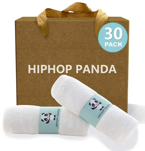 Vista 15 de HIPHOP PANDA Toallitas para bebé, rayón hecho de bambú - 2 capas ultra suaves y absorbentes, toallita facial de baño para recién nacidos - toallitas