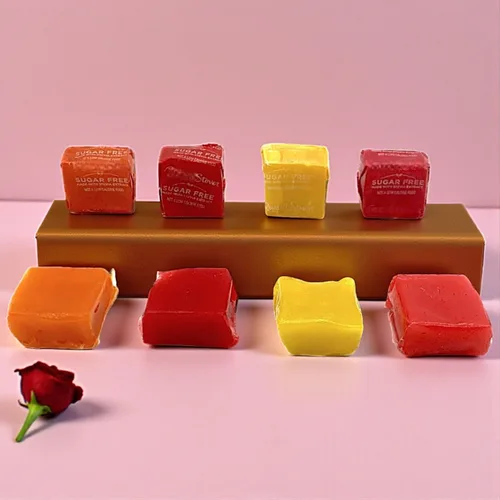 Vista 3 de Caramelos masticables de frutas sin azúcar, 1 libra, aptos para diabéticos, masticables de frutas a base de plantas: cereza, fresa, limón, naranja