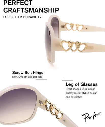 Vista 3 de Pro Acme Gafas de sol redondas de moda para mujer, con marco de moda, protección UV400