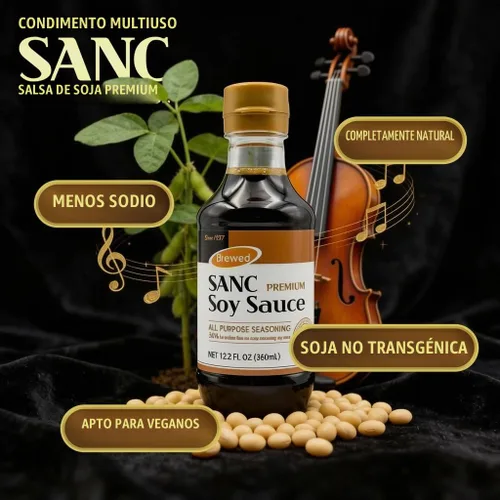 Vista 6 de SANC - Salsa de soja coreana refinada, sin HFCS, menos sodio - 12.2 onzas