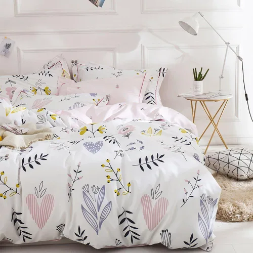 Vista 8 de OTOB - Juego de funda de edredón y 2 fundas de almohada, 100% algodón, diseño floral