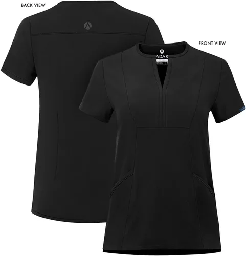 Vista 4 de Adar - Ropa quirúrgica Addition para mujer, blusa médica con cuello en V y muescas